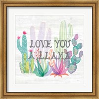 Lovely Llamas Cactus Love Fine Art Print