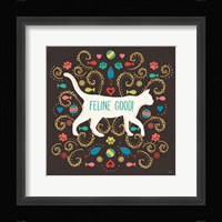 Otomi Cats II Dark Framed Print