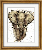 Gold Africa I on White Crop Fine Art Print