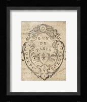Letter Crest IIa Vintage v2 Framed Print