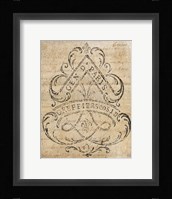 Letter Crest I Vintage v2 Framed Print
