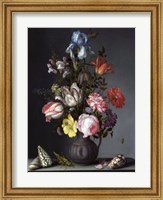 Balthasar van der Ast, Flowers in a Vase with Shells and Insects Fine Art Print