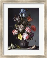 Balthasar van der Ast, Flowers in a Vase with Shells and Insects Fine Art Print