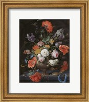 Abraham Mignon, Still Life with Flowers and a Watch Fine Art Print