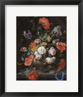 Abraham Mignon, Still Life with Flowers and a Watch Fine Art Print