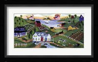 American Folk Art Seadise With Angel Fine Art Print