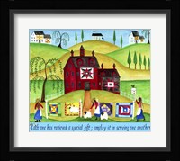 Red Barn Quilt House Fine Art Print