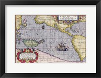 Italian Map Of The Pacific Ocean1589 Framed Print