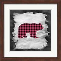 Pink Plaid Bear Fine Art Print