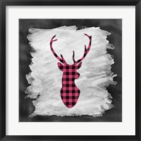 Pink Plaid Deer Fine Art Print