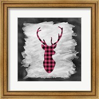 Pink Plaid Deer Fine Art Print