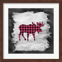 Pink Plaid Moose Fine Art Print