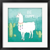 Be Happy Llama Framed Print
