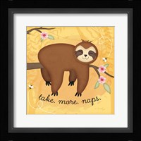 Take More Naps Sloth Framed Print