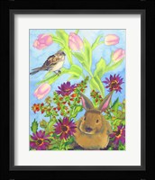 Bunny and Sparrow Framed Print