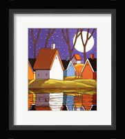Purple Sky and Stars Cottages Fine Art Print