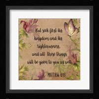 Floral Bible Verse - A Framed Print