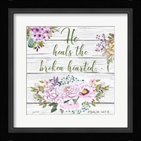 Garden Florals Bible Verse - B Framed Print