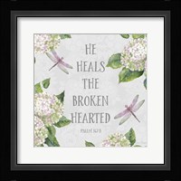 Bible Verse With Hydrangeas - B Framed Print