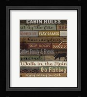 Cabin Rules On Wood Fine Art Print