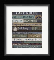 Lake Rules On Wood Fine Art Print