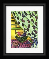 Fruit Bowl and Paisly Curtain Fine Art Print