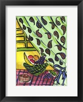 Fruit Bowl and Paisly Curtain Fine Art Print