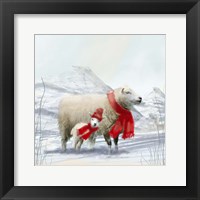Sheep Red Scarf Fine Art Print
