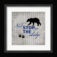 Blue Bear Lodge Sign 2 Framed Print