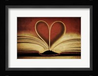 Book Pages in Heart Shape Fine Art Print