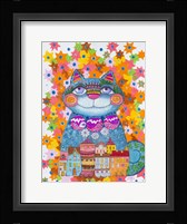 Blue Christmas Cat Fine Art Print