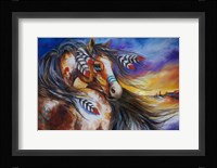 5 Feathers Indian War Horse Fine Art Print
