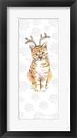 Christmas Kitties III Snowflakes Framed Print