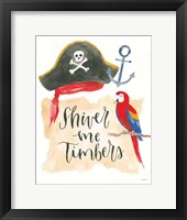 Pirates III on White Framed Print