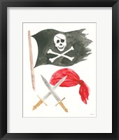 Pirates II on White Framed Print