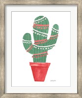 A Very Cactus Christmas II Dark Green Fine Art Print