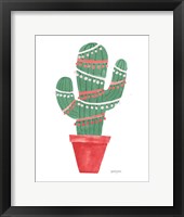 A Very Cactus Christmas II Dark Green Fine Art Print