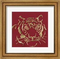 Gilded Tiger on Red Fine Art Print