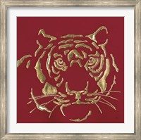 Gilded Tiger on Red Fine Art Print