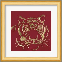 Gilded Tiger on Red Fine Art Print