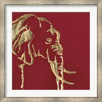 Gilded Elephant on Red Fine Art Print