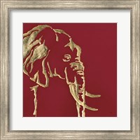 Gilded Elephant on Red Fine Art Print