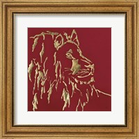 Gilded Lion on Red Fine Art Print