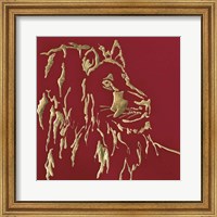 Gilded Lion on Red Fine Art Print