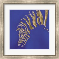 Gilded Zebra Indigo Fine Art Print