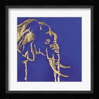 Gilded Elephant Indigo Framed Print