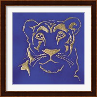 Gilded Lioness Indigo Fine Art Print