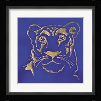 Gilded Lioness Indigo Framed Print