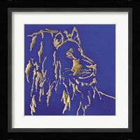 Gilded Lion Indigo Framed Print