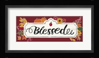 Thankful V Red Framed Print
